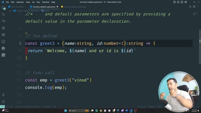 #9 : Understanding Optional and Default Parameters in TypeScript Functions in Hindi смотреть онлайн
