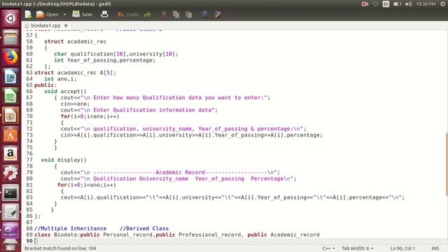 BioData Using Multiple Inheritance смотреть онлайн