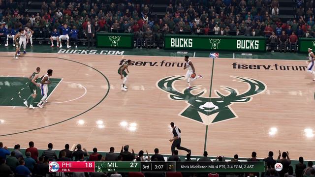 NBA LIVE 19 - Philadelphia 76ers vs Milwaukee Bucks - PS4 PRO CPU SIM - HD смотреть онлайн