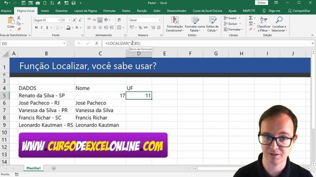 Função LOCALIZAR em Exemplo Prático no EXCEL смотреть онлайн