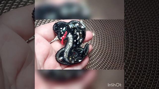 Брошь своими руками из бисера и кристаллов ❤️ Кобра❤️ смотреть онлайн