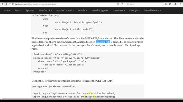 Spring Boot + Drools Hello World Example смотреть онлайн
