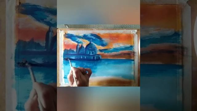 Рисуем вечер на море гуашью смотреть онлайн