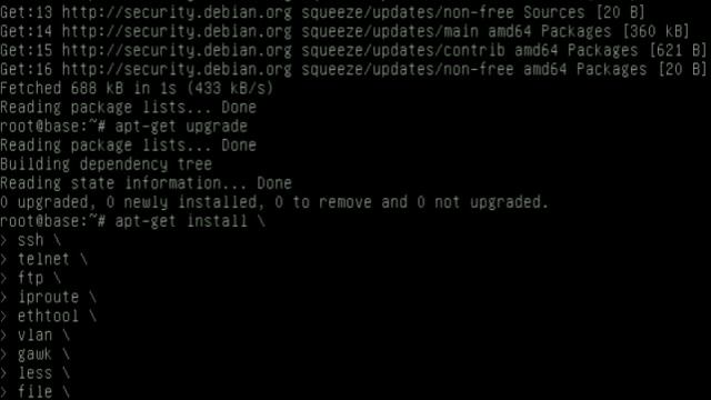 Installing the base package set to create a Debian Router смотреть онлайн
