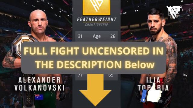 ilia Topuria vs Volkanovski full fight 1080p смотреть онлайн