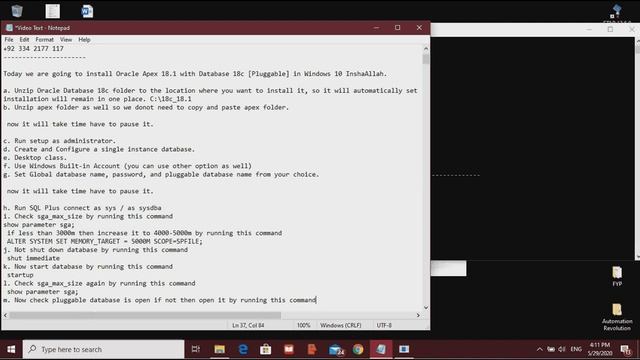 Oracle APEX Installation смотреть онлайн