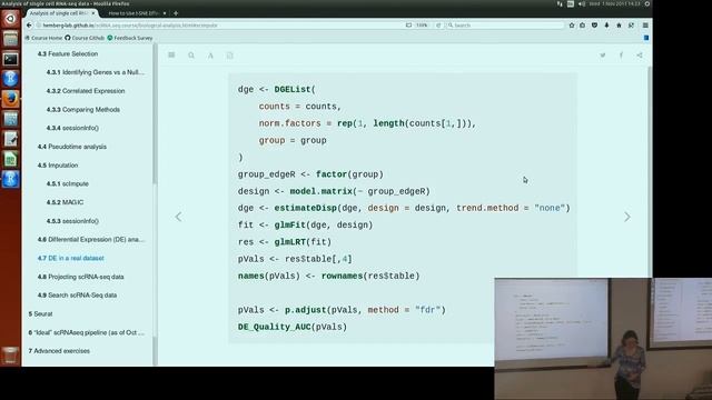 Analysis of single cell RNA-seq Nov2017 - Day2 Afternoon Session1 смотреть онлайн