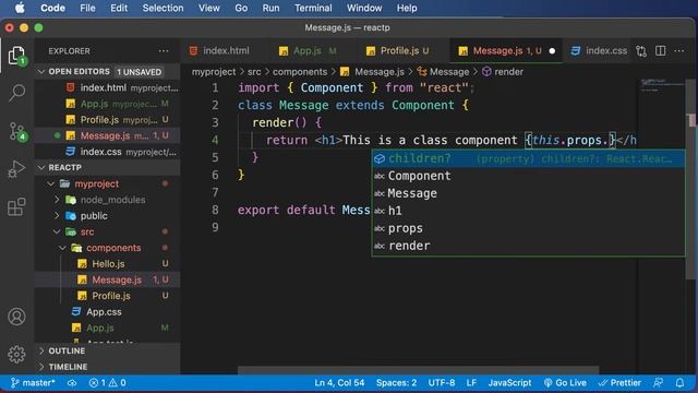 React JS Tutorial For Beginners : Part 11 Props In A Class Based Component смотреть онлайн