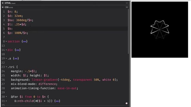 Pure CSS animation loop: 8 triangles смотреть онлайн