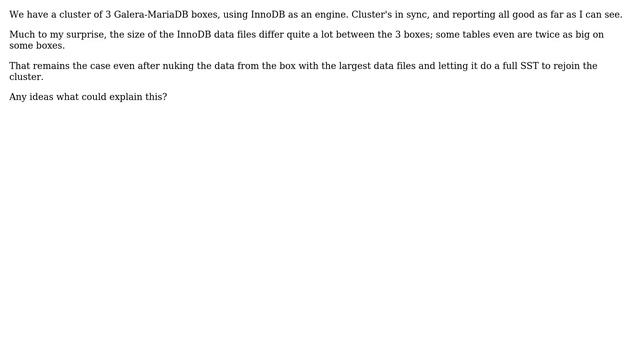 DevOps & SysAdmins: Different InnoDB data file sizes on Galera смотреть онлайн
