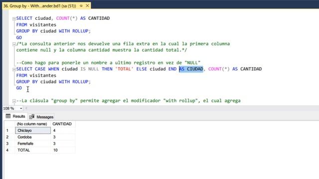 MODIFICADOR DEL GROUP BY (WITH ROLLUP) - SQL SERVER смотреть онлайн
