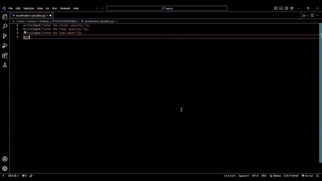 Creating a simple acceleration calculator program using Python! смотреть онлайн
