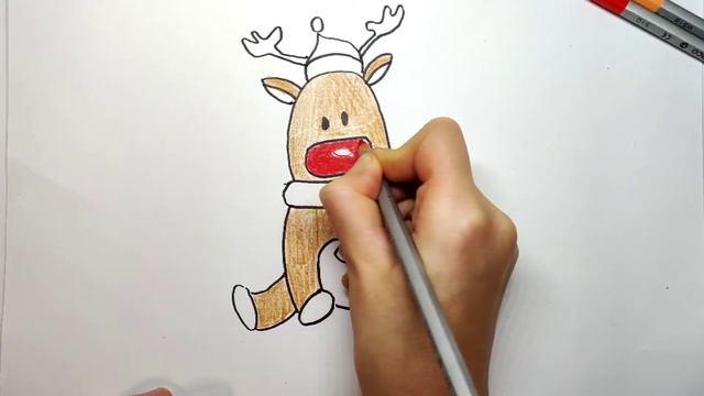Рисуем новогоднего оленя.Легко! смотреть онлайн
