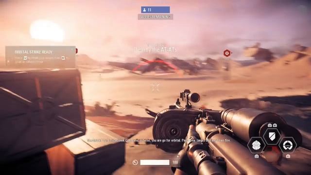 Star Wars Battlefront 2 Use Orbital Strike Destroy AT AT смотреть онлайн