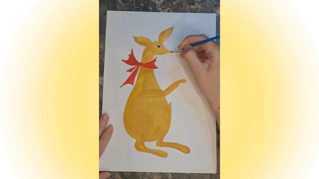 Как нарисовать КЕНГУРУ красками смотреть онлайн