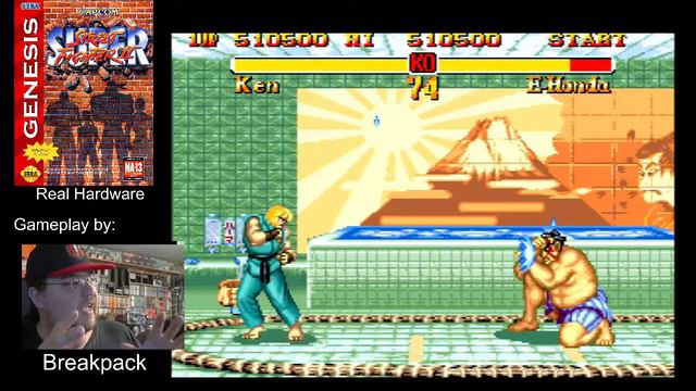 Super Street Fighter II for Sega Genesis (Real hardware) Ken gameplay смотреть онлайн
