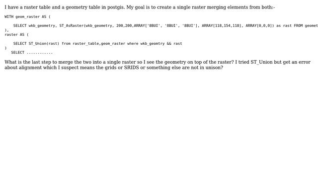 GIS: Postgis Raster merge geometry смотреть онлайн