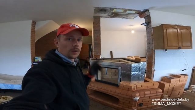 307. Угловая каминопечь, подового горения. Решили вопрос с теплообменником. Киев. смотреть онлайн