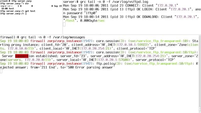 FTP proxy - Read Only Mode - Zorp GPL смотреть онлайн