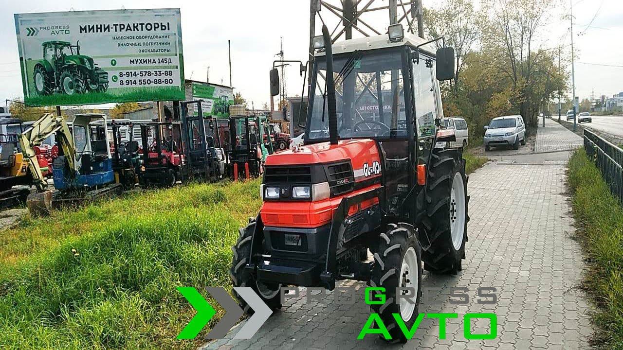 Японский трактор KUBOTA GL40 с кабиной 40 л.с. колея 114 см клиренс 47 см. кондиционер печка смотреть онлайн