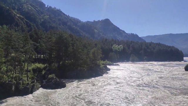 мост в с. Аскат, река Катунь, паводок смотреть онлайн