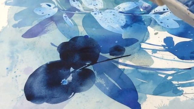 Abstract Botanical Watercolor With Masking Fluid | CreativeIngrid