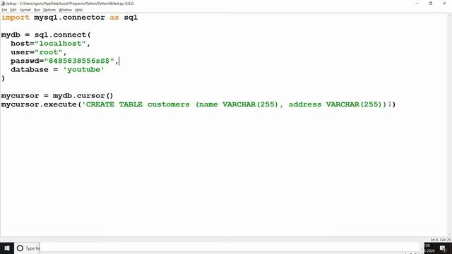 # 3 Creating your Files/Table(DDL) commands in MySQL using Python. смотреть онлайн