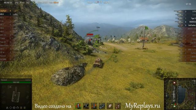 WOT: Ласвилль - Jagdtiger - 10 фрагов - Дозорный, смотреть онлайн