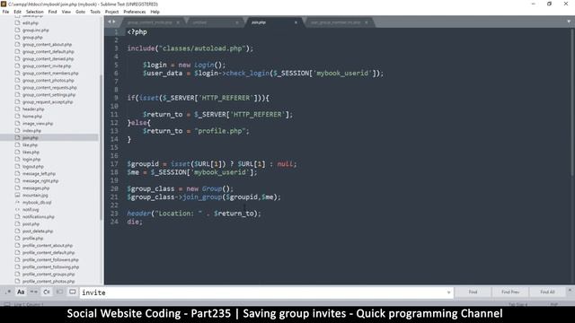 Social Website from scratch - Part 235 - Saving group invites | OOP PHP with MYSQL Database смотреть онлайн