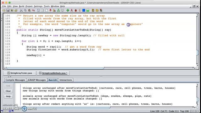 moveFirstLetterToEnd method смотреть онлайн