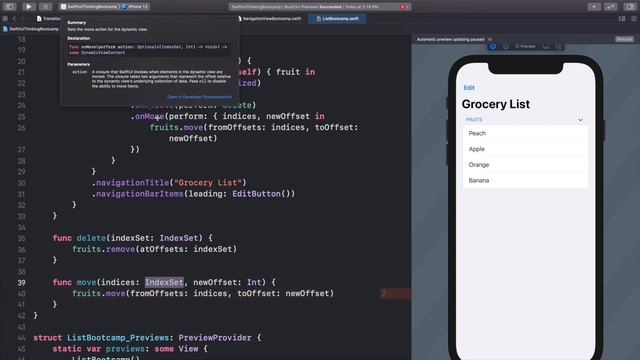 Add, edit, move, and delete items in a List in SwiftUI | Bootcamp #31 смотреть онлайн