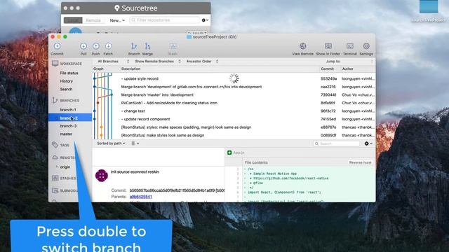 (SourceTree) How to Create new branch, switch branch. смотреть онлайн