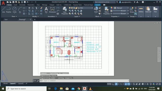 Making a simple floor plan in AutoCAD: Part 3 of 3 смотреть онлайн