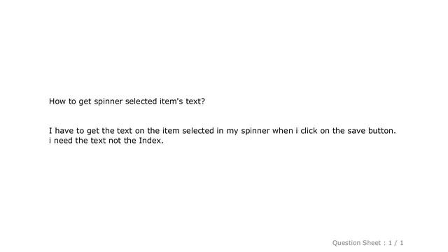 Android : Get spinner selected items text? смотреть онлайн