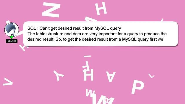 SQL : Can't get desired result from MySQL query смотреть онлайн