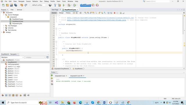 Java Stopwatch application by using design tools смотреть онлайн