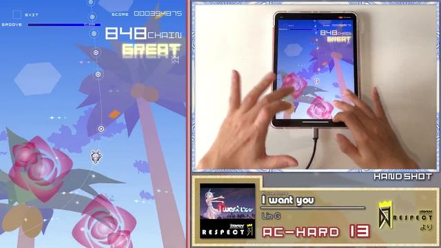 [DJMAXコラボ] I want You (AC-HARD) 理論値 【GROOVE COASTER 2 Original Style 手元動画】 смотреть онлайн