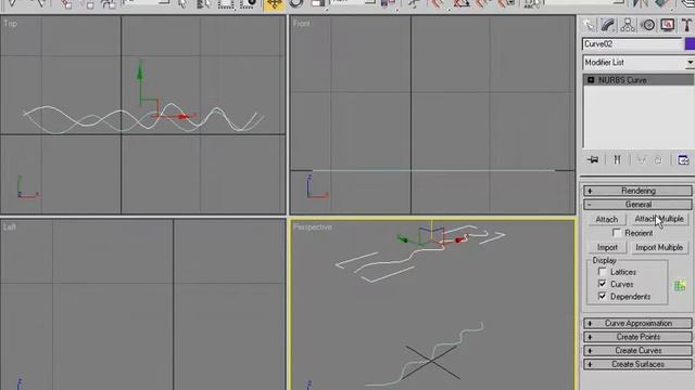 1. Создание шторы используя NURBS-повехности. 3ds max смотреть онлайн