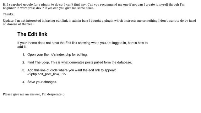 Wordpress: How to automatically add edit link on frontpage post of any wordpress theme? смотреть онлайн
