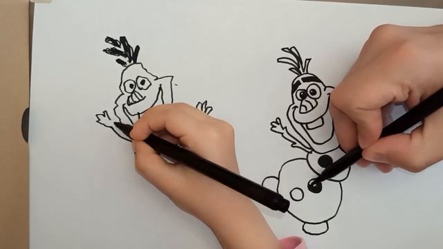 рисуем Олафа из Холодное сердце смотреть онлайн