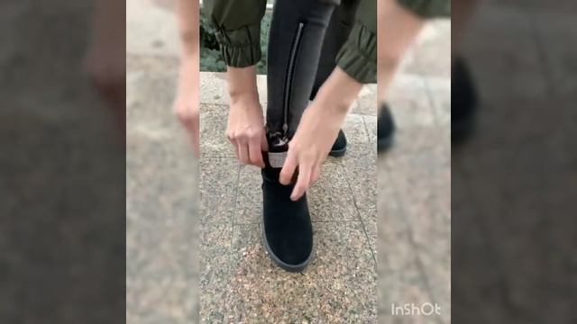 Сапоги зимние женские в стиле Угги эко замш смотреть онлайн