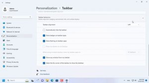 Переместите панель задач Windows 11 влево
