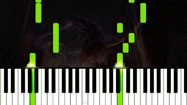 SHIN GODZILLA´S THEME - EASY Piano Tutorial смотреть онлайн