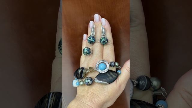 А Вы знаете ГЕЛИОТИС? Это вид перламутра! Кольцо и серьги Гоби! смотреть онлайн