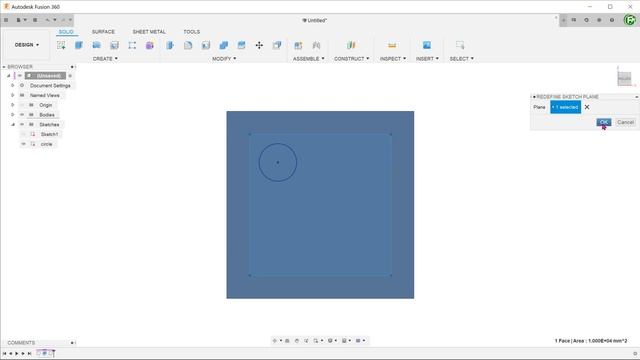 Fusion 360 - Redefine Sketch Plane смотреть онлайн