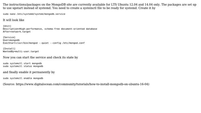 Ubuntu: MongoDB (3.2) doesn't start on Lubuntu 16.04 LTS as a service (2 Solutions!!) смотреть онлайн