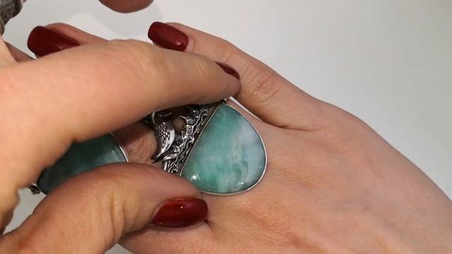 Серебряные серьги Птички с хризопразом смотреть онлайн