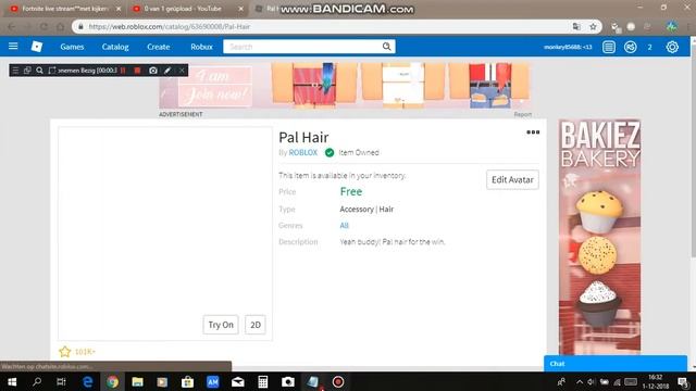 wtf eerst was roblox pal hair nog 90 robux!!!!! nu free!! смотреть онлайн