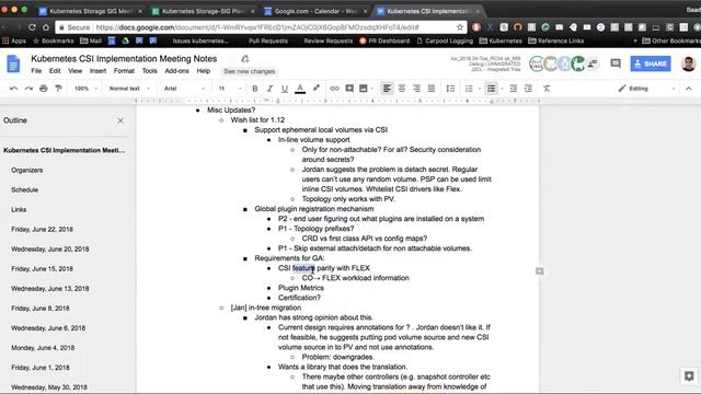 Kubernetes SIG Storage - CSI Implementation Workgroup 20180622 смотреть онлайн
