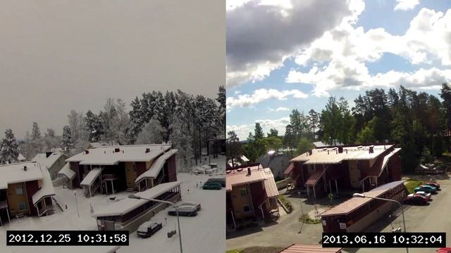 Timelapse winter vs summer in Kuopio, Finland смотреть онлайн